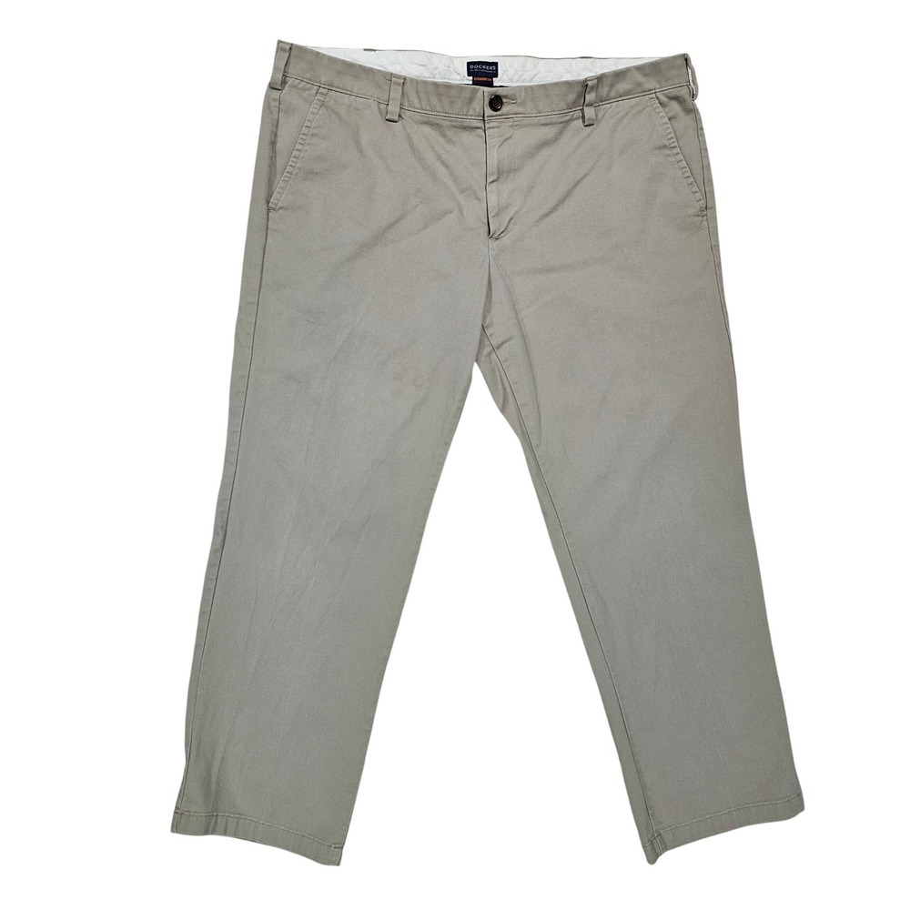 Dockers Straight Fit Mens W40 L30 Khaki Tan Chino Pants Classic Casual